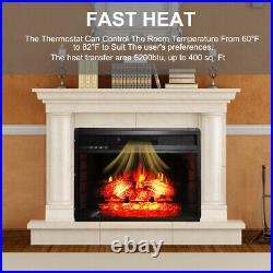 Embedded 26 Electric Fireplace Insert Heater 7 Colors Log Flame Remote Control