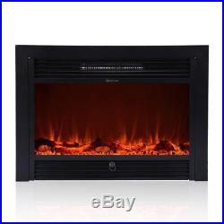 Embedded 28.5 Electric Insert Heater Fireplace Log Flame with Remote View