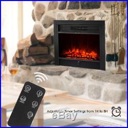 Embedded 28.7/50 Electric Fireplace Insert Heater Glass View with Remote G2K5