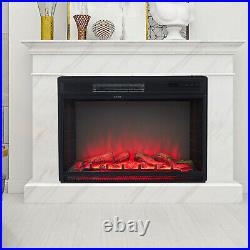 Embedded 28 Electric Fireplace Insert Heater Log Flame Remote & WIFI Control
