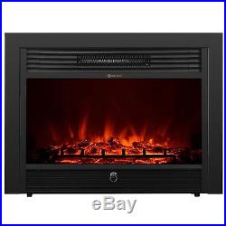 Embedded Electric Fireplace Insert Freestanding Heater with Remote Glass View