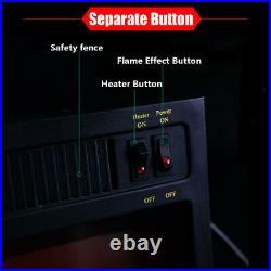 Embedded Electric Fireplace Insert Remote Heater 1500W 5120BTU Black Home Decor