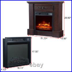 Embedded Fireplace Cabinet Electric Insert Heater Glass Log Flame Remote Home 18