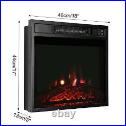 Embedded Fireplace Electric Insert 7 Colors Adjustable Heater Flame Timer Remote