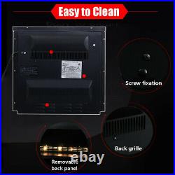 Embedded Fireplace Electric Insert Heater Glass View Log Flame Remote Control US