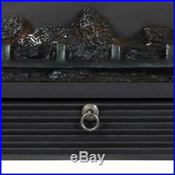 Embedded Fireplace Electric Insert Heater Glass View Log Flame with Remote Control