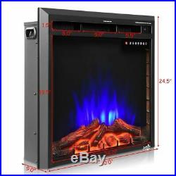 Embedded Fireplace Electric Insert Heater Log 30 750/1500W Flame Remote Control