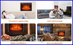 Embedded Fireplace Electric Insert Heater Log Flame Remote Home Wall Installed