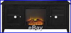 Entertainment Center Electric Fireplace Insert Adjustable Shelving Cabinet