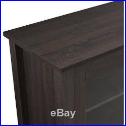Espresso Wood TV Furniture With Electric Fireplace Insert Console Stand Heater