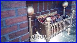 FIREPLACE insert, cast iron, vintage, with glass coal pieces & electric lighting