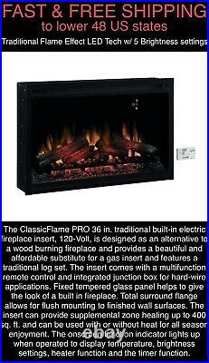 FREE SHIP ClassicFlame 120V Electric Fireplace Insert Programmable Thermostat
