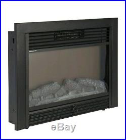 Fireplace Electric Embedded Insert Space Heater Glass Log Flame Remote Surround