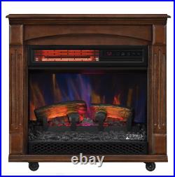 Fireplace Electric Heater Flame Infrared Log Standing Insert Realistic Wall