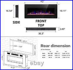 Fireplace Electric Heater Flame Insert Wall Mounted Ultra Thin, Christmas, Remote