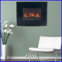 Fireplace Electric Insert Heater Glass Log Flame Remote 25.5 Adjustable Flames