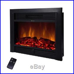 Fireplace Electric Insert Heater Glass View Log Flame 3D with Remote 28.5 NEW