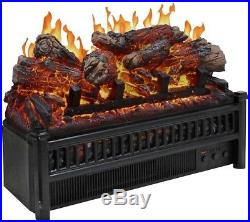 Fireplace Electric Log Set, Heater, 23 in. Hearth Insert, Realistic Flame, Logs