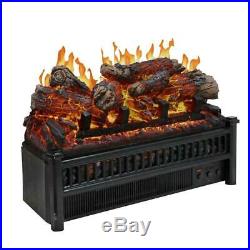 Fireplace Electric Log Set, Heater, 23 in. Hearth Insert, Realistic Flame, Logs