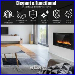 Fireplace Electric Wall Heater Log 50 Flame Insert Color Mount Recessed Control
