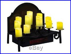 Fireplace Insert Electric Candles LED Candleabras Infrared Heater Element Vent