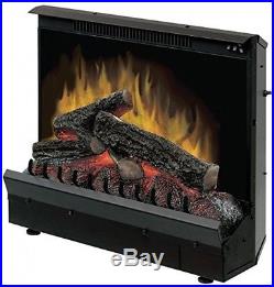 Fireplace Insert Electric Heat Realistic Logs Wood Decor Remote Control Black