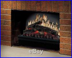 Fireplace Insert Electric Heat Realistic Logs Wood Decor Remote Control Black