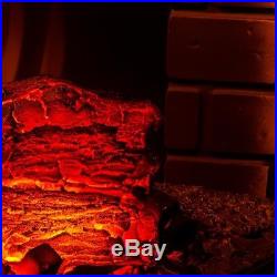 Fireplace Insert Heater Electric Curved Glass Realistic Flame Log Wood 5200 BTU