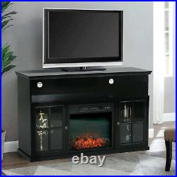 Fireplace TV Stand Cabinet Storage + Insert Fireplace 1400W Adjustable Shelves