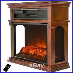 Fireplace TV Stand Console Solid Wood Construction Electric Heater Insert Mantel
