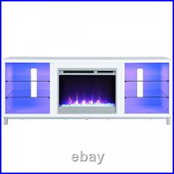 Fireplace TV Stand Electric Heater Insert Media Console Entertainment Storage