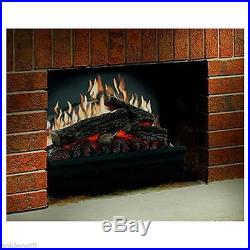Flueless Electric Log Fireplace Heater Insert Stove w Handcrafted Fire Wood Logs