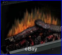 Flueless Electric Log Fireplace Heater Insert Stove w Handcrafted Fire Wood Logs