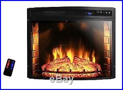 Free Standing Insert Wood Flame Electric Firebox Fireplace With Remote Control