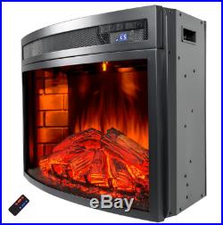 Freestanding 25 in. Electric Fireplace Insert Heater with Tempered Glass, Remote