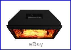 Freestanding 28 in. Electric Fireplace Insert Heater with Tempered Glass, Remote