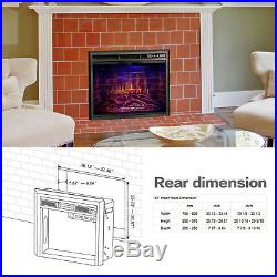 Freestanding&Recessed Electric Fireplace Insert, 33inch, Glass Door&Mesh 750-1500W