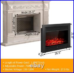 Giantex 28.5 Electric Fireplace Insert, Wall Recessed/Mounted, Freestanding Fir