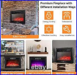 Giantex 28.5 Electric Fireplace Insert, Wall Recessed/Mounted, Freestanding Fir