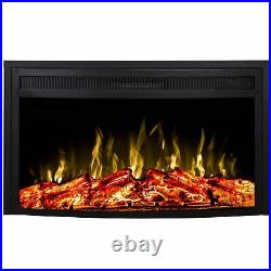 Gibson Living 28 Inch Curved Ventless Heater Electric Fireplace Insert LW2