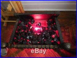 Globe Mfg Electric Fire Grate Cast Iron Glass Black Coal Fireplace Insert WORKS