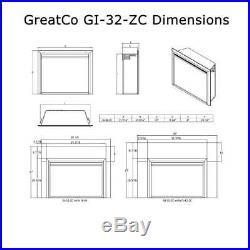 GreatCo GI-32-ZC Electric Zero Clearance Fireplace Insert, 32-Inch