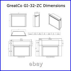 GreatCo Gallery Zero-Clearance Series Insert Electric Fireplace, 42 Surround