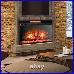 Gymax 26 Infrared Quartz Electric Fireplace Insert Log Flame Heater With Remote