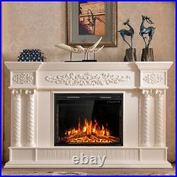 Gymax 36'' Wall-Mounted Fireplace Electric Insert Heater With Remote Control