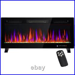 HOMCOM 1500W Ultra-thin Electric Fireplace Recessed, Mounted Freestanding