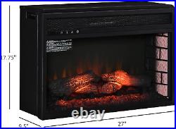 HOMCOM 27 Electric Fireplace Insert Retro Recessed Heater with Realistic Log
