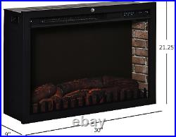 HOMCOM 30 Electric Fireplace Insert Modern Recessed Heater Realistic Flame