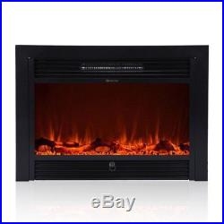 HOT 28.5 Fireplace Electric Embedded Insert Heater Glass Log Flame Remote Home