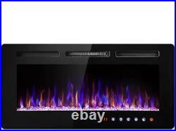 HW36 36 Electric Fireplace Insert & Wall Mounted Fireplace Heater Log Set